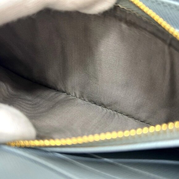 PRADA 1M0506 logo Zip Around Long Wallet saffiano leather blue/GoldHardware - Picture 12 of 15